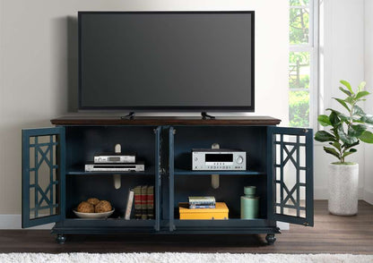 Martin Svensson Home -  Elegant Palisades TV Stand, Catalina Blue with Coffee Top - 91006 veiw 2