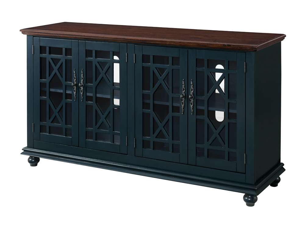 Martin Svensson Home -  Elegant Palisades TV Stand, Catalina Blue with Coffee Top - 91006 veiw 4