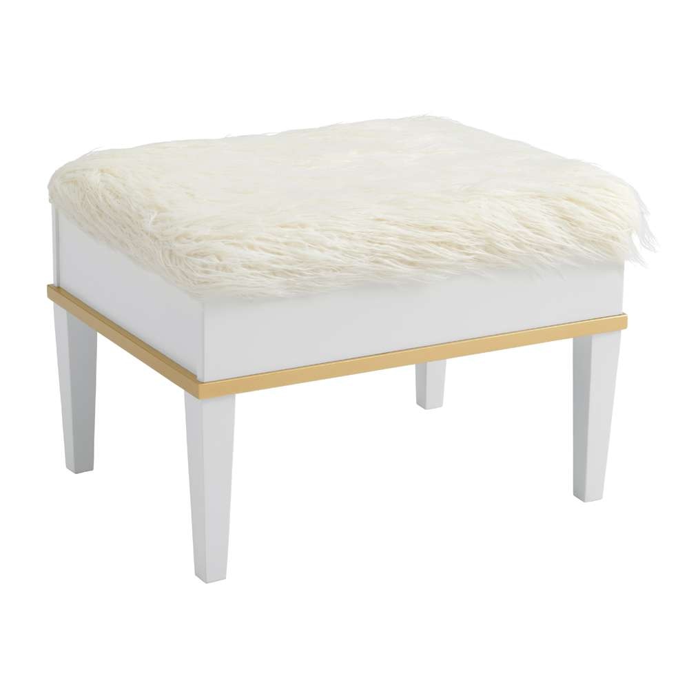 Martin Svensson Home -  Emma Vanity with Mirror and Stool, White and Gold - 6805728 veiw 3