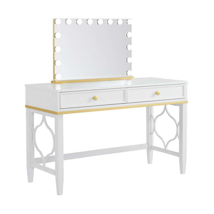 Martin Svensson Home -  Emma Vanity with Mirror and Stool, White and Gold - 6805728 veiw 5