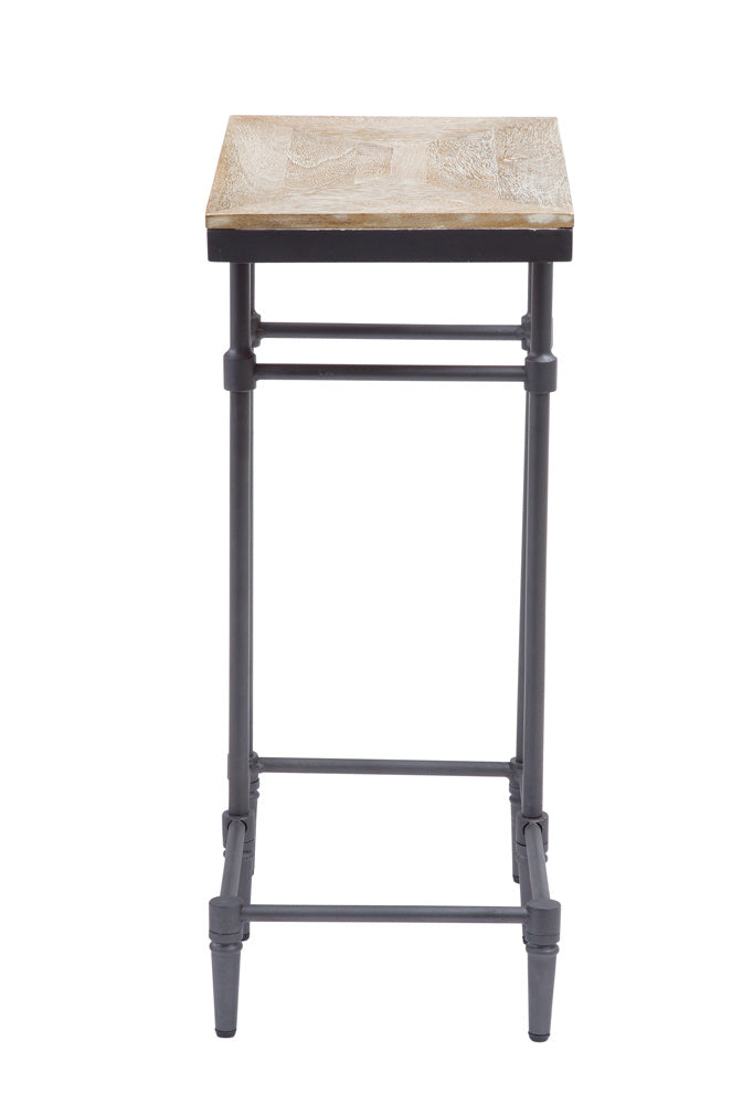 Martin Svensson Home - Fenway 10 Solid Wood and Metal C Table in Pickled Mango - 8714333_CLOSEOUT