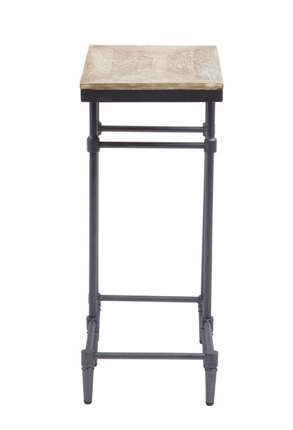 Martin Svensson Home - Fenway 10 Solid Wood and Metal C Table in Pickled Mango - 8714333_CLOSEOUT