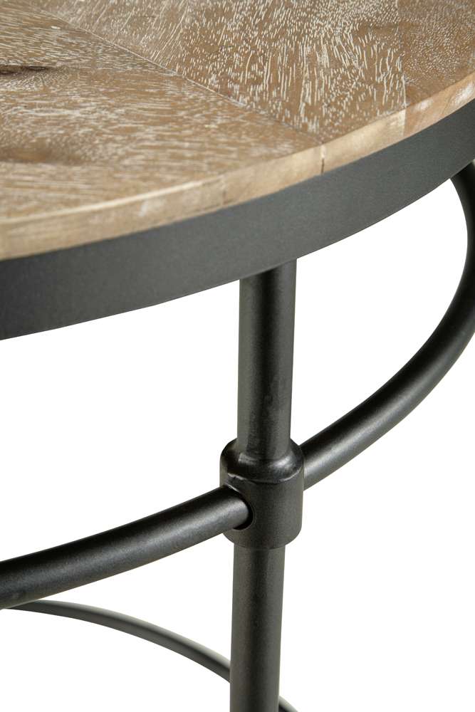 Martin Svensson Home  - Fenway 22in Solid Wood and Metal Mango Round End Table - 8714221 veiw 3