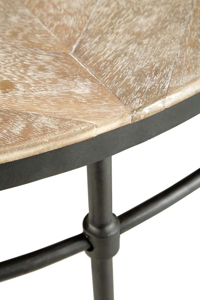 Martin Svensson Home  - Fenway 38in Solid Wood and Metal Mango Round Coffee Table - 8714211 veiw 3