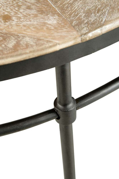 Martin Svensson Home  - Fenway 38in Solid Wood and Metal Mango Round Coffee Table - 8714211 veiw 4