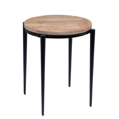 Martin Svensson Home - Florence 22 Solid Wood and Metal Round End Table in Light Mango and Black - 8706312 veiw 1