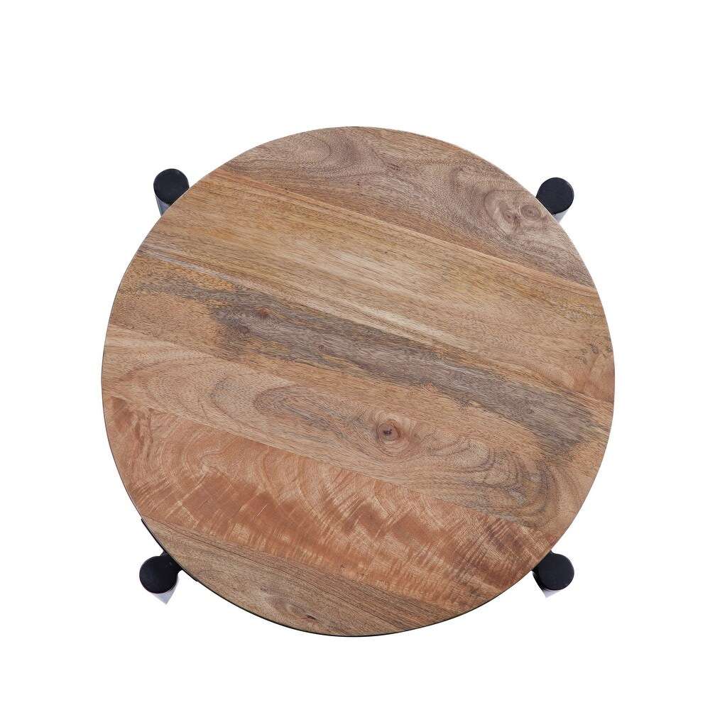 Martin Svensson Home - Florence 22 Solid Wood and Metal Round End Table in Light Mango and Black - 8706312 veiw 2