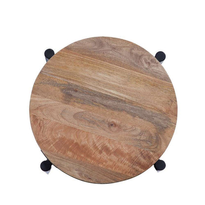 Martin Svensson Home - Florence 22 Solid Wood and Metal Round End Table in Light Mango and Black - 8706312 veiw 2