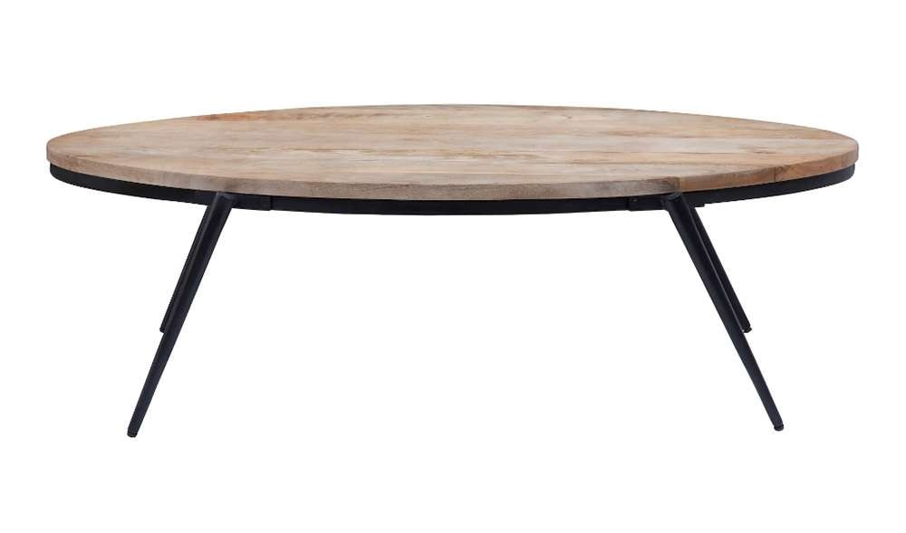 Martin Svensson Home - Florence 52 Solid Wood and Metal Oval Coffee Table in Light Mango and Black - 8706212 veiw 1