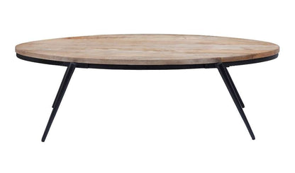 Martin Svensson Home - Florence 52 Solid Wood and Metal Oval Coffee Table in Light Mango and Black - 8706212 veiw 1