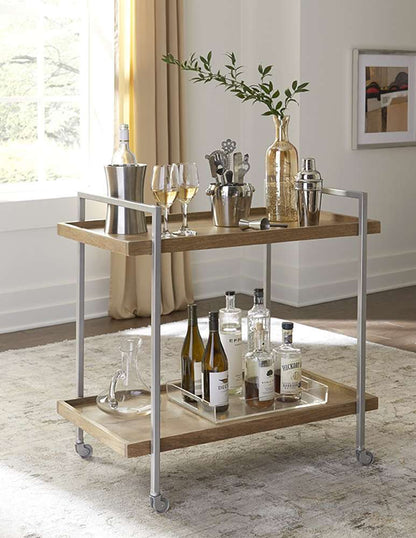 Martin Svensson Home  - Gensler 2 Shelf Solid Wood Warm Mango Bar Cart - 3714101 veiw 1