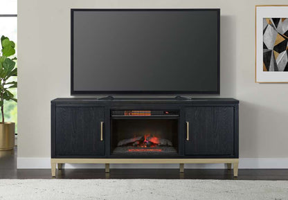 Martin Svensson Home -  Manhattan TV Stand, Black Coffee with Fireplace - 910188F veiw 1