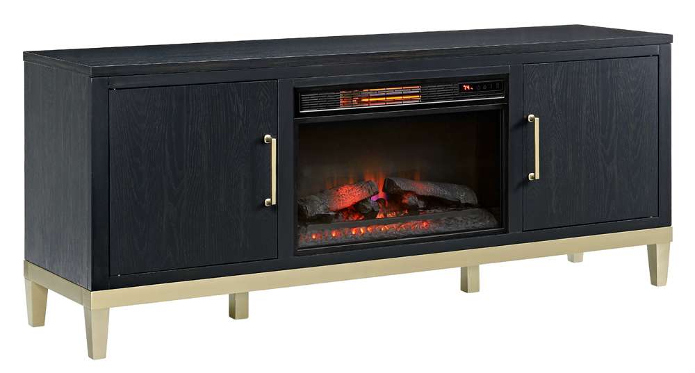 Martin Svensson Home -  Manhattan TV Stand, Black Coffee with Fireplace - 910188F veiw 3