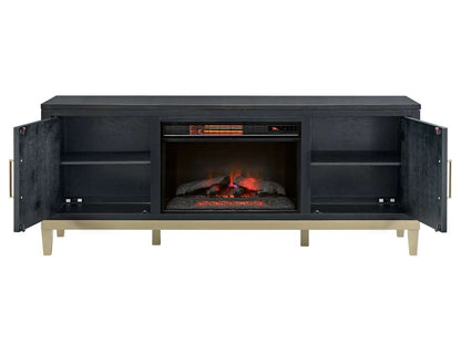 Martin Svensson Home -  Manhattan TV Stand, Black Coffee with Fireplace - 910188F veiw 4