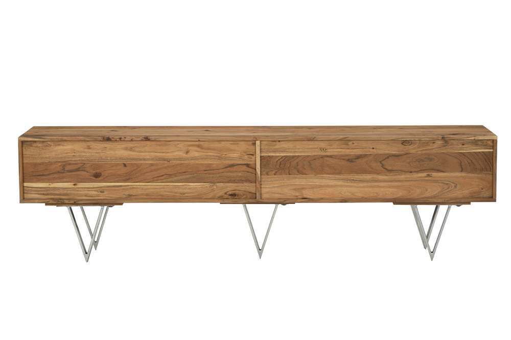 Martin Svensson Home - Maranello 4-Door 80in Solid Wood TV Stand, Natural Acacia - 9713337 veiw 2