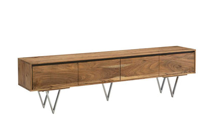 Martin Svensson Home - Maranello 4-Door 80in Solid Wood TV Stand, Natural Acacia - 9713337 veiw 4