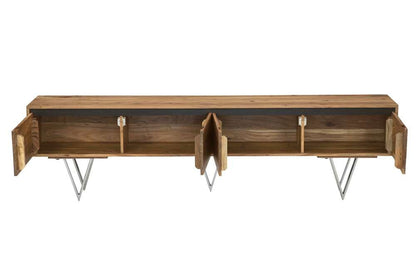 Martin Svensson Home - Maranello 4-Door 80in Solid Wood TV Stand, Natural Acacia - 9713337 veiw 5