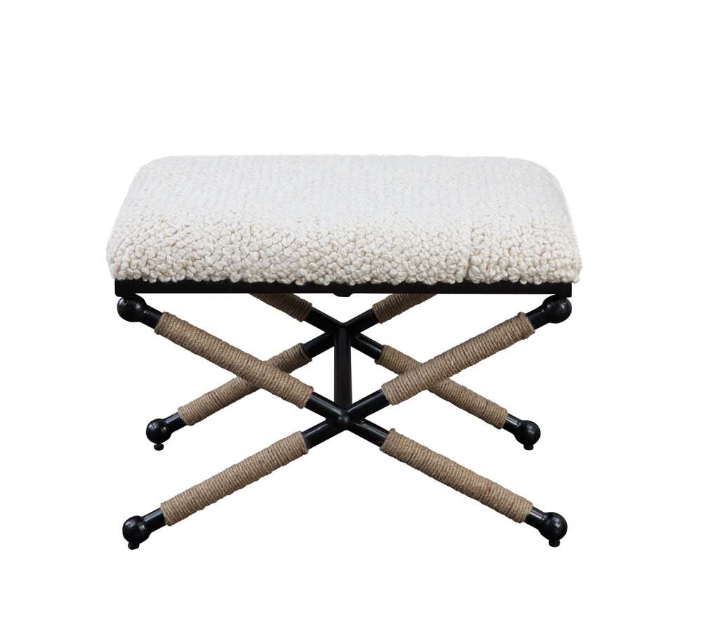 Martin Svensson Home - Martingale 25in Ivory Chunky Boucle Fabric Accent Bench  - 3706024 veiw 2