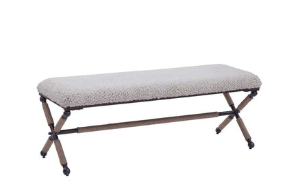 Martin Svensson Home - Martingale 48in Ivory Chunky Boucle Fabric Accent Bench  - 3706036 veiw 1