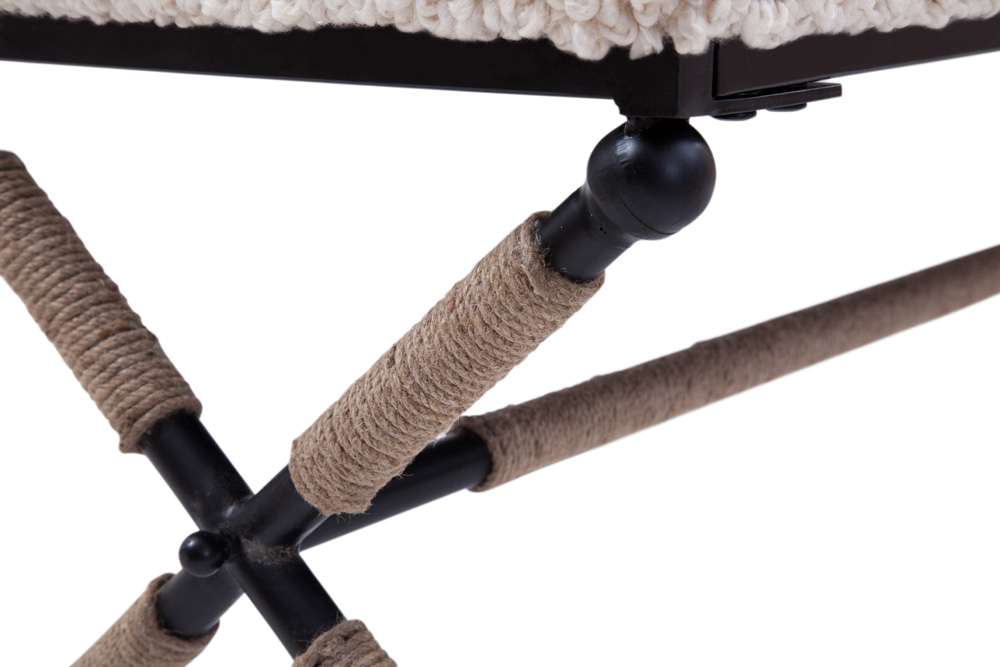 Martin Svensson Home - Martingale 48in Ivory Chunky Boucle Fabric Accent Bench  - 3706036 veiw 5