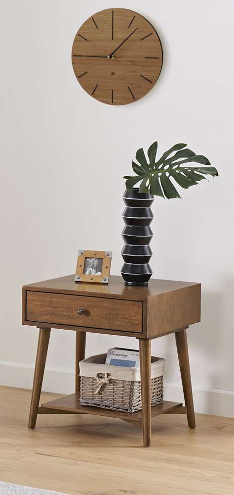 Martin Svensson Home- Mid Century Modern 1 Drawer End Table, Cinnamon -830434