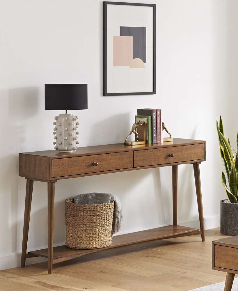 Martin Svensson Home- Mid Century Modern 2 Drawer Sofa Console Table, Cinnamon -830444