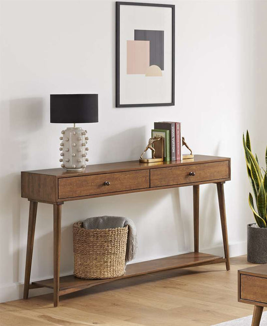 Martin Svensson Home- Mid Century Modern 2 Drawer Sofa Console Table, Cinnamon -830444