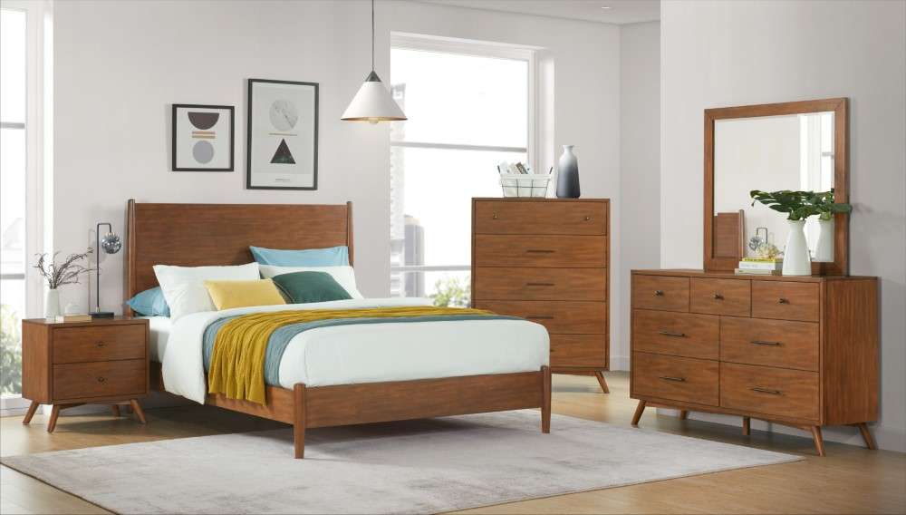 Martin Svensson Home -  Mid Century Modern California King Bed Cinnamon - 68088B veiw 4