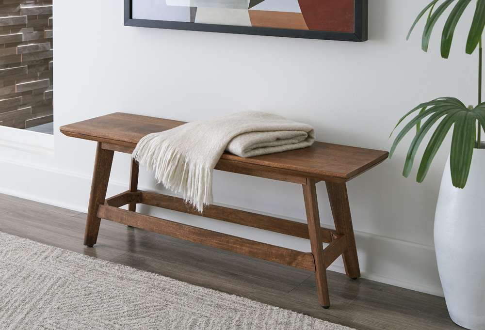 Martin Svensson Home - Mid-Century Modern Solid Wood Warm Cinnamon Dining Bench - 5713035 veiw 2