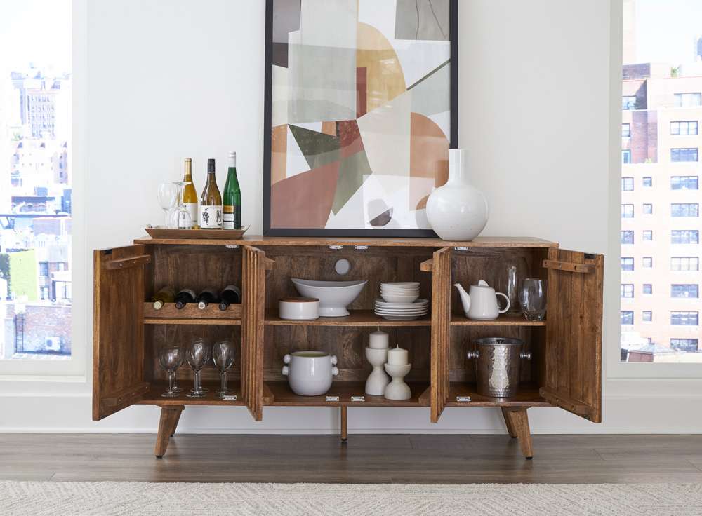 Martin Svensson Home - Mid-Century Modern Solid Wood Warm Cinnamon Server with Storage - 5713036 veiw 2