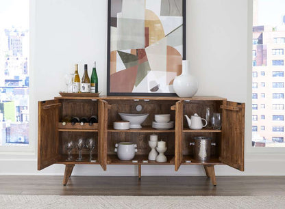 Martin Svensson Home - Mid-Century Modern Solid Wood Warm Cinnamon Server with Storage - 5713036 veiw 2
