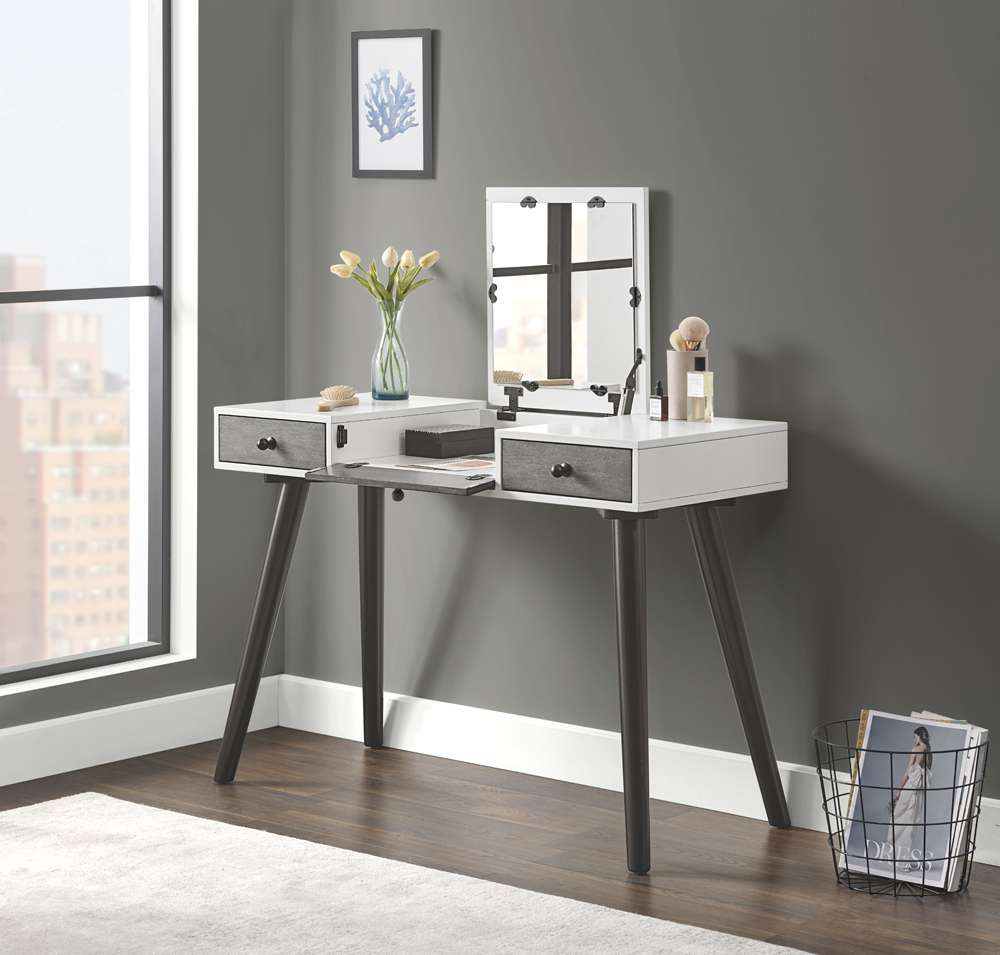 Martin Svensson Home -  Mid Century Modern Vanity/Desk White, Grey, Black  - 6808928 veiw 3