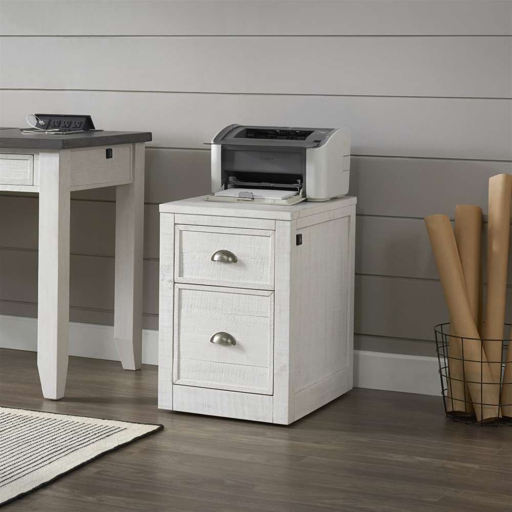 Martin Svensson Home -  Monterey 2 Drawer File Cabinet with Fingerprint Lock White Stain  - 7908909 veiw 2