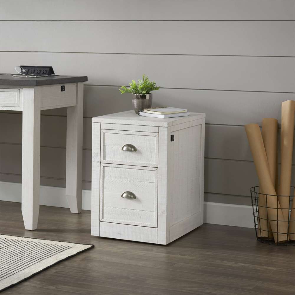 Martin Svensson Home -  Monterey 2 Drawer File Cabinet with Fingerprint Lock White Stain  - 7908909 veiw 3