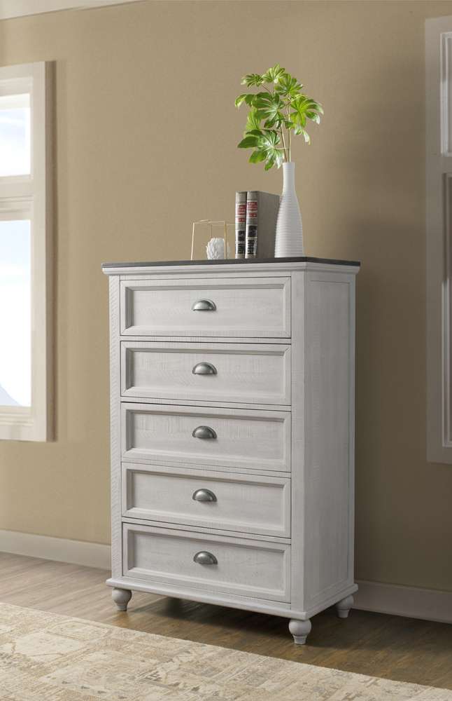 Martin Svensson Home -  Monterey 5 Drawer Chest, White Stain and Grey Stain - 6908925 veiw 1