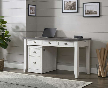 Martin Svensson Home -  Monterey 57in Lift-Top Desk with Fingerprint Lock, White Stain and Grey - 7908902 veiw 3