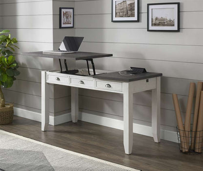 Martin Svensson Home -  Monterey 57in Lift-Top Desk with Fingerprint Lock, White Stain and Grey - 7908902 veiw 4