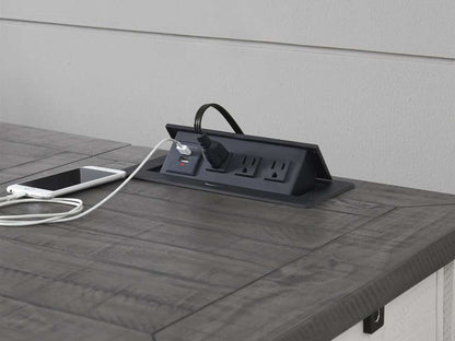 Martin Svensson Home -  Monterey 57in Lift-Top Desk with Fingerprint Lock, White Stain and Grey - 7908902 veiw 5