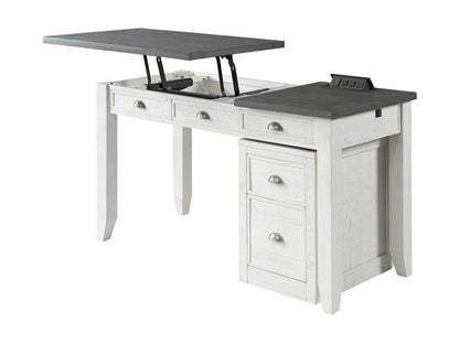Martin Svensson Home -  Monterey 57in Lift-Top Desk with Fingerprint Lock, White Stain and Grey - 7908902 veiw 8