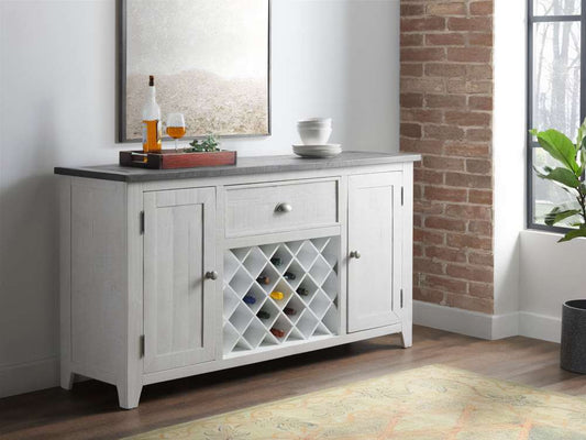 Martin Svensson Home -  Monterey 65in Solid Wood Dining Server, White Stain and Grey - 5908936 veiw 2