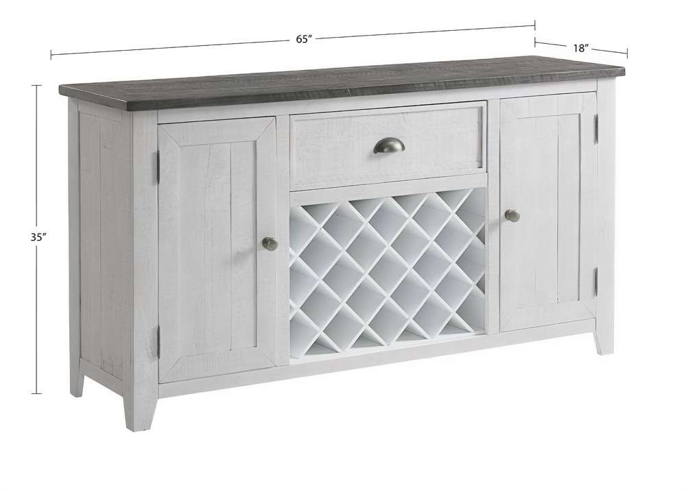 Martin Svensson Home -  Monterey 65in Solid Wood Dining Server, White Stain and Grey - 5908936 veiw 3