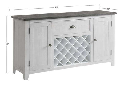 Martin Svensson Home -  Monterey 65in Solid Wood Dining Server, White Stain and Grey - 5908936 veiw 3