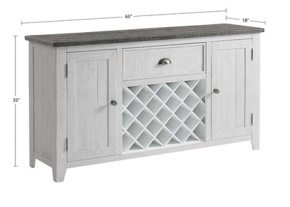 Martin Svensson Home -  Monterey 65in Solid Wood Dining Server, White Stain and Grey - 5908936 veiw 4
