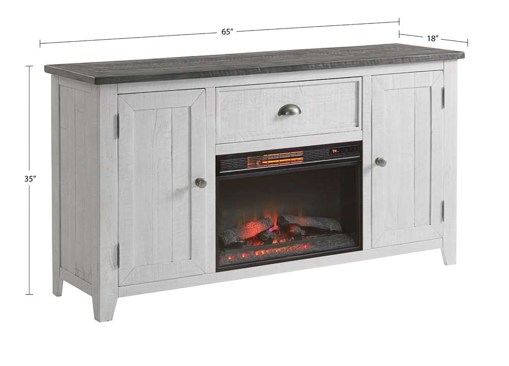 Martin Svensson Home -  Monterey 65in Solid Wood Dining Server with Electric Fireplace - 5908936F veiw 2
