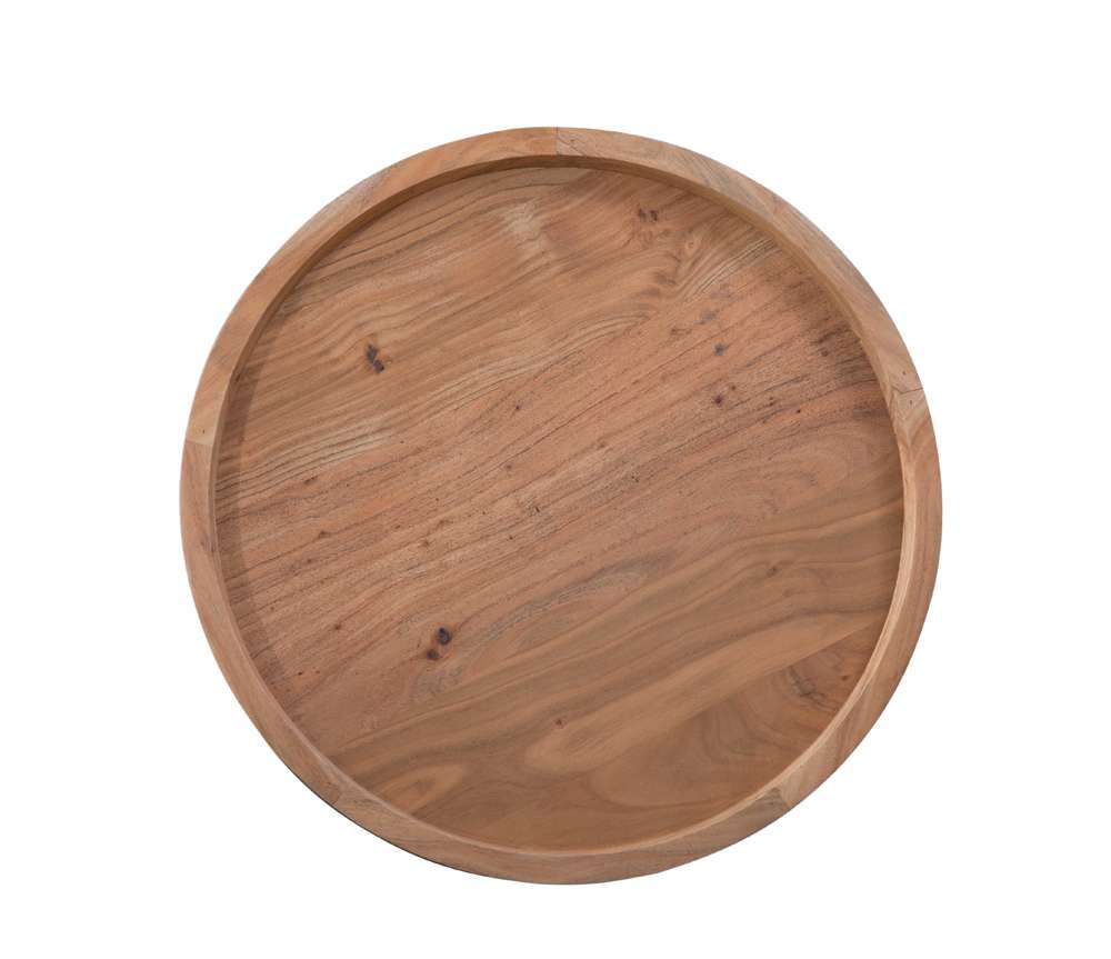 Martin Svensson Home - Naples 22in Solid Wood Round End Table, Natural Acacia  - 8713737 veiw 4
