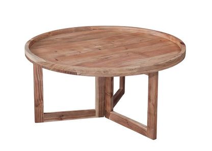 Martin Svensson Home - Naples 36in Solid Wood Round Coffee Table, Natural Acacia - 8713727 veiw 2
