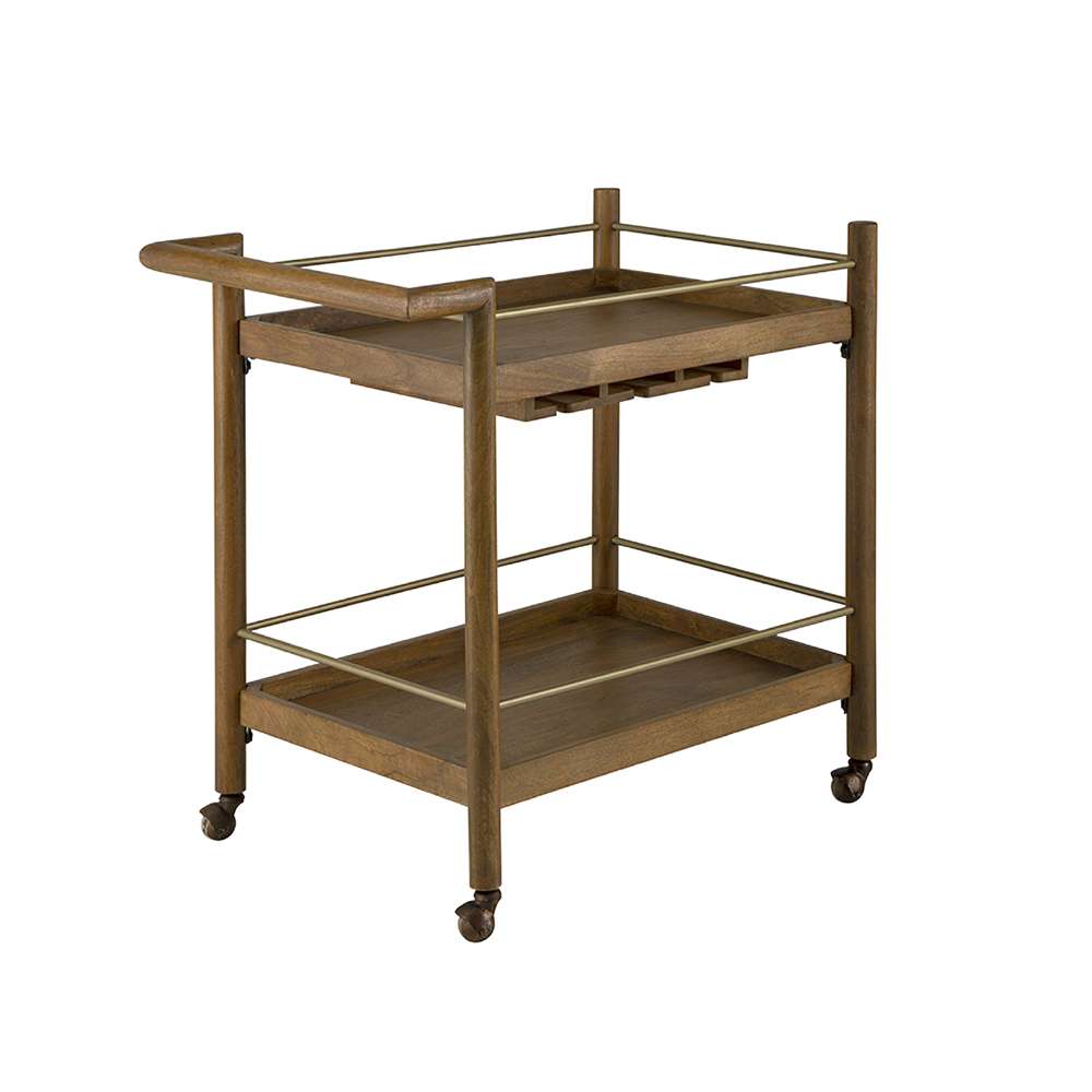 Martin Svensson Home  - Nouveau 2 Shelf Bar Cart with Stemware Storage in Nutmeg - 3715017 veiw 1