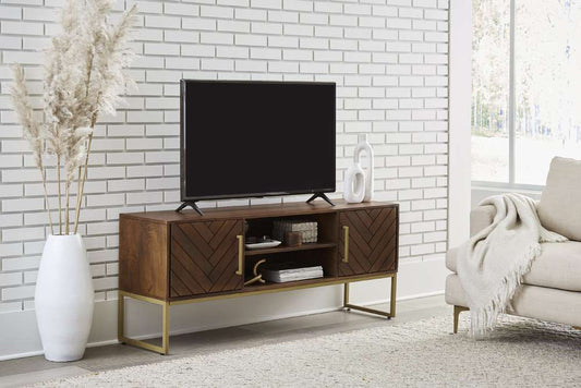 Martin Svensson Home - San Marino 2-Door 59in Solid Wood TV Stand, Fruitwood - 9713458 veiw 2