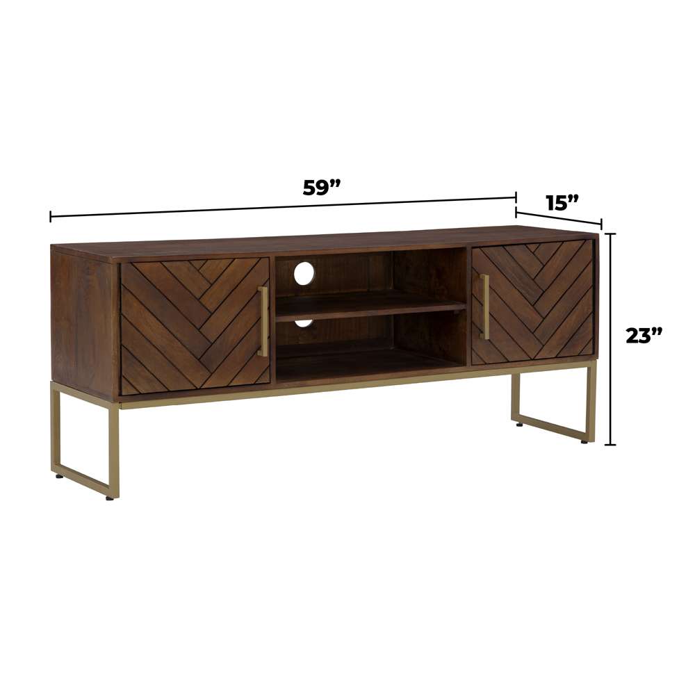 Martin Svensson Home - San Marino 2-Door 59in Solid Wood TV Stand, Fruitwood - 9713458 veiw 3