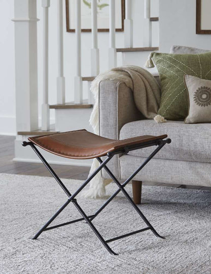 Martin Svensson Home  - Silla Top Grain Leather Saddle Seat Bench in Cinnamon - 3711018 veiw 2